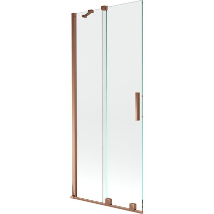 Mexen Velar, 2-krídlová posuvná vaňová zástena 85 x 150 cm, 8mm číre sklo, ružové zlato, 896-085-000-01-60