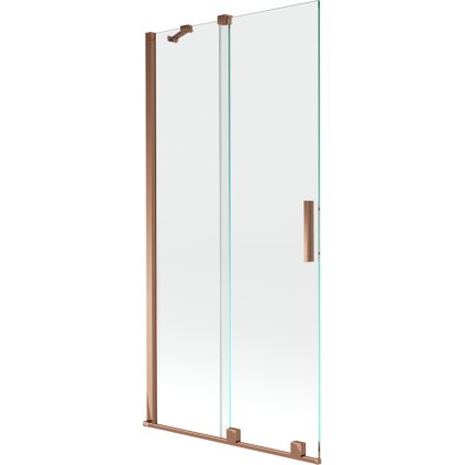 Mexen Velar, 2-krídlová posuvná vaňová zástena 90 x 150 cm, 8mm číre sklo, ružové zlato, 896-090-000-01-60