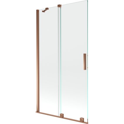 Mexen Velar, 2-krídlová posuvná vaňová zástena 100 x 150 cm, 8mm číre sklo, ružové zlato, 896-100-000-01-60