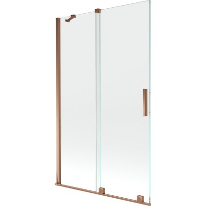 Mexen Velar, 2-krídlová posuvná vaňová zástena 110 x 150 cm, 8mm číre sklo, ružové zlato, 896-110-000-01-60