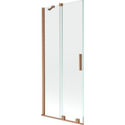Mexen Velar, 2-krídlová posuvná vaňová zástena 80 x 150 cm, 8mm číre sklo, medená matná, 896-080-000-01-65