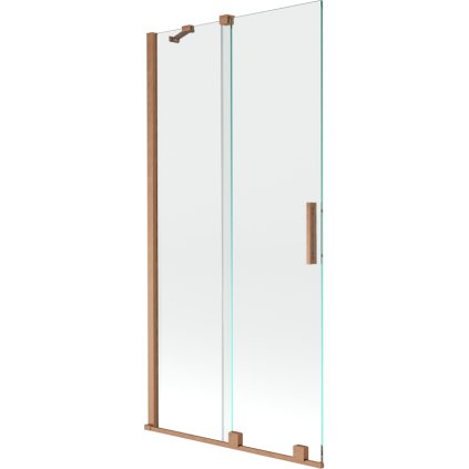 Mexen Velar, 2-krídlová posuvná vaňová zástena 90 x 150 cm, 8mm číre sklo, medená matná, 896-090-000-01-65