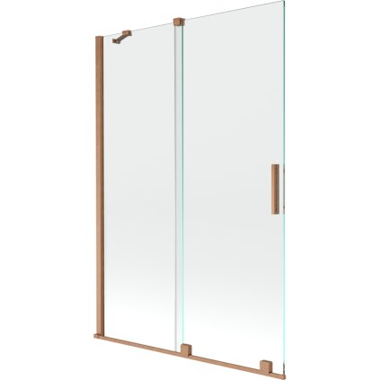 Mexen Velar, 2-krídlová posuvná vaňová zástena 120 x 150 cm, 8mm číre sklo, medená matná, 896-120-000-01-65