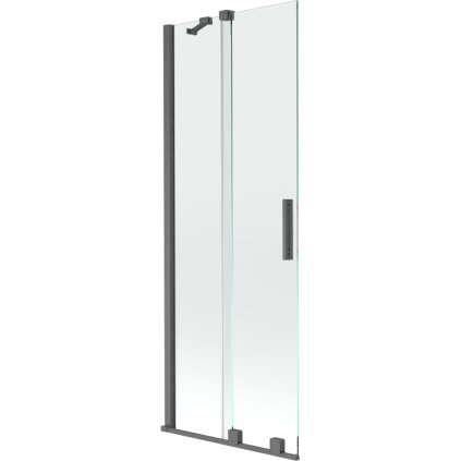 Mexen Velar, 2-krídlová posuvná vaňová zástena 70 x 150 cm, 8mm číre sklo, grafitová matná, 896-070-000-01-66