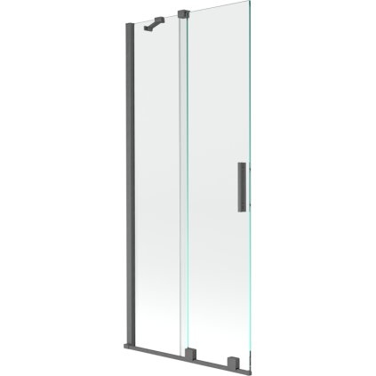 Mexen Velar, 2-krídlová posuvná vaňová zástena 85 x 150 cm, 8mm číre sklo, grafitový matný profil, 896-085-000-01-66