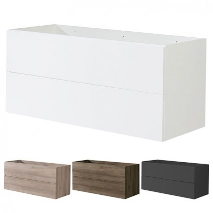 Mereo, Aira, kúpeľňová skrinka 121 cm, biela, dub, šedá, MER-CN743S