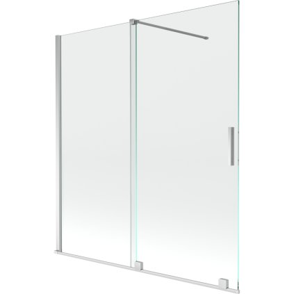 Mexen Velar, 2-krídlová posuvná vaňová zástena 150 x 150 cm, 8mm číre sklo, chrómový profil, 896-150-000-01-01