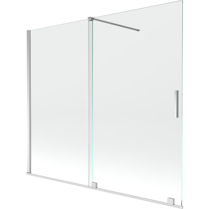 Mexen Velar, 2-krídlová posuvná vaňová zástena 180 x 150 cm, 8mm číre sklo, chrómový profil, 896-180-000-01-01