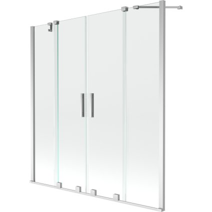 Mexen Velar Duo, 2-krídlová posuvná vaňová zástena 140 x 150 cm, 8mm číre sklo, chrómový profil, 896-140-000-02-01