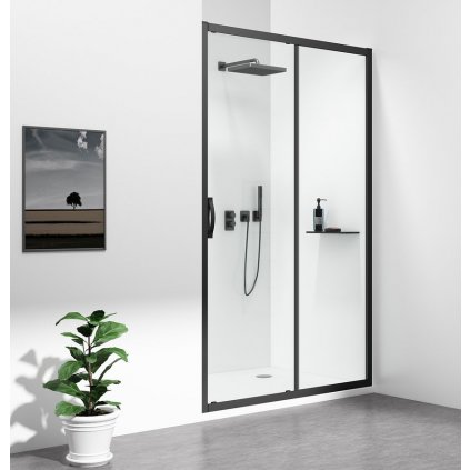 Gelco, SIGMA SIMPLY BLACK sprchové dvere posuvné 1000mm, číre sklo, GS1110B