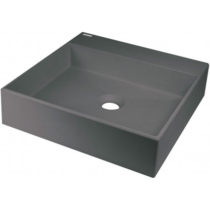 Deante Correo, granitové umývadlo na dosku 400x400x100 mm, antracitová metalíza, DEA-CQR_TU4S