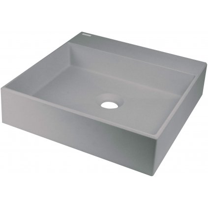Deante Correo, granitové umývadlo na dosku 400x400x100 mm, šedá metalíza, DEA-CQR_SU4S