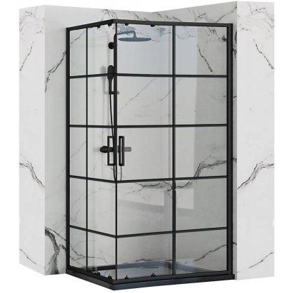 Rea Concept, sprchovací kút 80x100 cm + čierna sprchová vanička Savoy, KPL-K1006