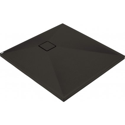 Deante Correo, štvorcová granitová sprchová vanička 80x80x3,5 cm, čierna matná, DEA-KQR_N42B
