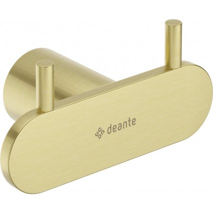 Deante Round, kúpeľňový 2-háčik na uteráky, zlatá matná, DEA-ADR_R121