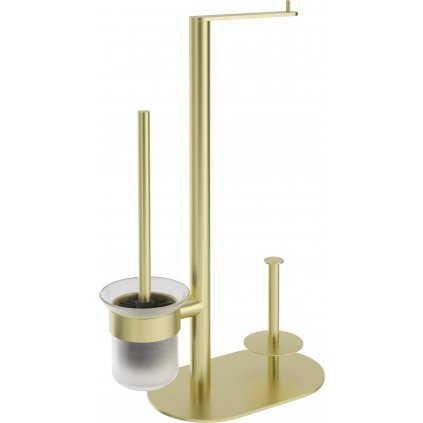 Deante Round, 3-funkčný držiak pre toaletný papier, WC kefu a zásobník toaletného papiera, zlatá matná, DEA-ADR_R732