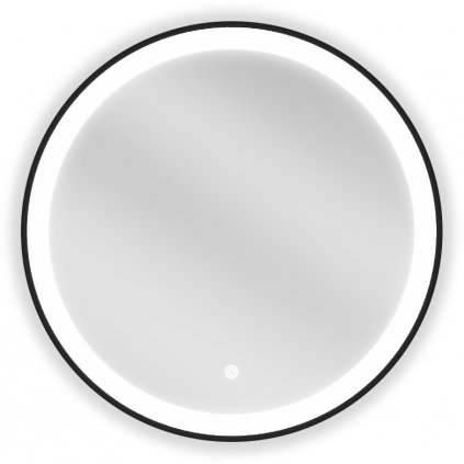 Mexen Esso, okrúhle LED podsvietené kúpeľňové zrkadlo 60 cm, 6000K, vykurovacia podložka proti zahmlievaniu, čierny rám, 9825-060-060-611-70