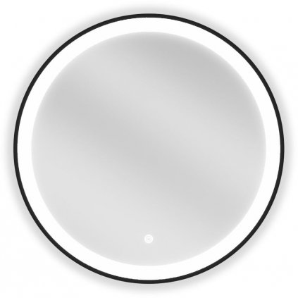Mexen Esso, okrúhle LED podsvietené kúpeľňové zrkadlo 60 cm, 6000K, vykurovacia podložka proti zahmlievaniu, čierny rám, 9825-060-060-611-70