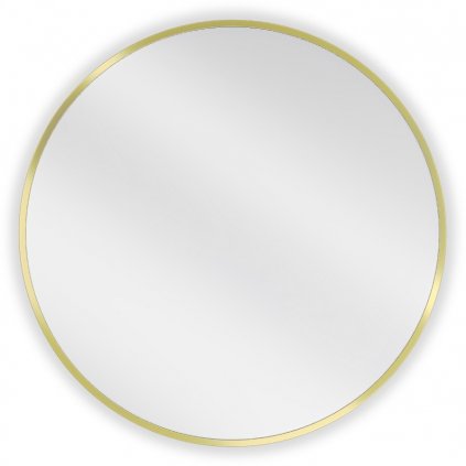 Mexen Loft, okrúhle kúpeľňové zrkadlo 65 cm, farba rámu zlatá lesklá, 9850-065-065-000-50