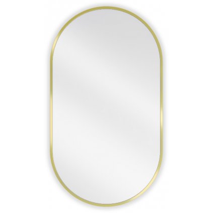 Mexen Loft, oválne kúpeľňové zrkadlo 80 x 45 cm, farba rámu zlatá lesklá, 9851-080-045-000-50