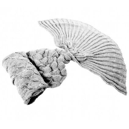 Tutumi, deka chvost morskej panny 90x180 cm, svetlá šedá, KOC-06520
