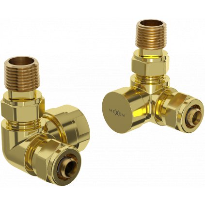 Mexen Uni-Term, axiálny radiátorový ventil, zlatá lesklá, W903-000-50