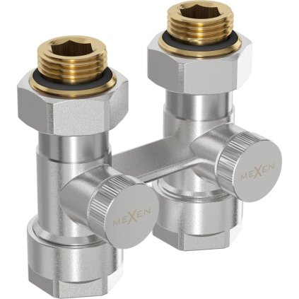 Mexen, dvojrúrkový radiátorový ventil DN50, priamy 1/2"x16 mm, oceľová, W912-016-01