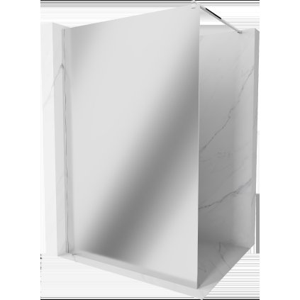 Mexen Kioto, sprchová zástena Walk-In 130x200 cm, 8 mm sklo vzor: zrkadlo, chrómový profil, 800-130-101-01-50