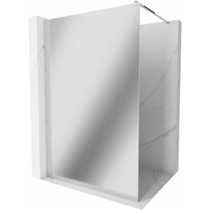 Mexen Kioto, sprchová zástena Walk-In 130x200 cm, 8 mm sklo vzor: zrkadlo, chrómový profil, 800-130-101-01-50