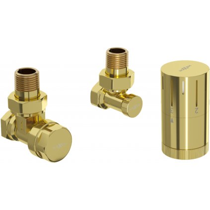 Mexen G05, uhlová termostatická súprava, zlatá lesklá, W901-958-50