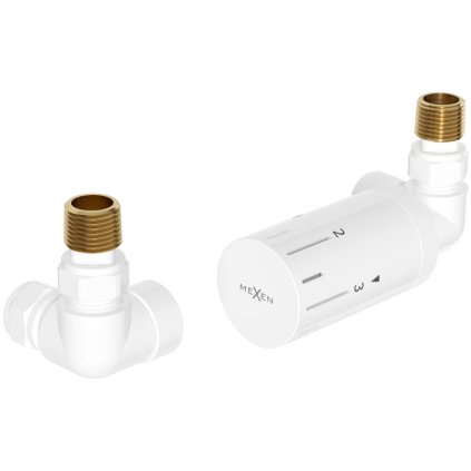 Mexen G05, axiálna termostatická súprava pre vykurovacie teleso, biela matná, W903-958-20