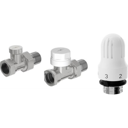 Mexen G04, priamy radiátorový ventil G1/2" s termostatickou hlavicou M30x1,5 mm, oceľová, W914-012-948-01