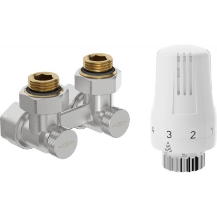 Mexen G01, termostatická sada DN50, uhlová 1/2"x16 mm s termostatickou hlavicou M30x1,5 mm, oceľová, W911-016-918-01