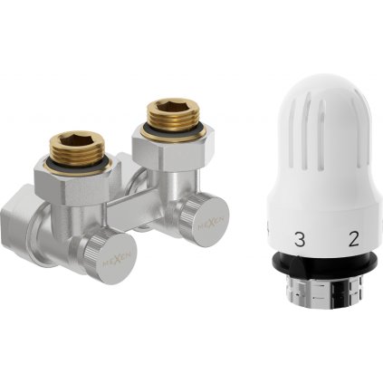 Mexen G04, uhlová termostatická sada DN50, uhlová 1/2"x16 mm s termostatickou hlavicou M30x1,5 mm, oceľová, W911-016-948-01