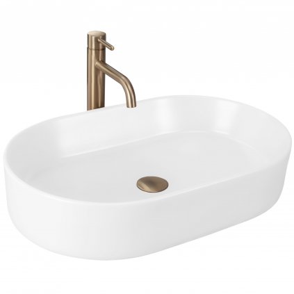 Rea Nadia, umývadlo na dosku 610x385x120 mm, biela matná, REA-U9657