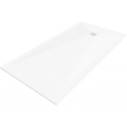 Mexen Stone+, obdĺžniková vanička z minerálneho kompozitu 180 x 80 cm, biela, biela krytka, 44108018-W