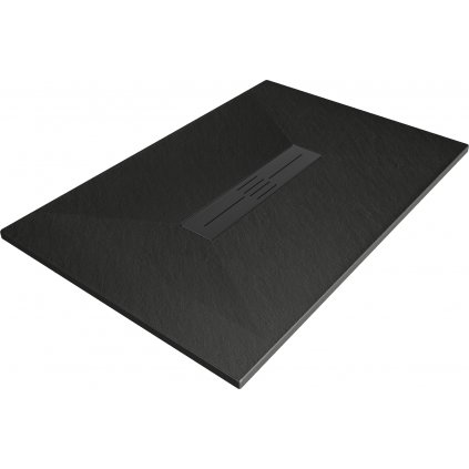 Mexen Toro, SMC obdĺžniková sprchová vanička 100 x 80 cm, čierna, čierna krytka, 43708010-B