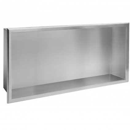 Rea, nerezová vstavaná polica s golierom 600x300x100 mm, oceľová, REA-05602