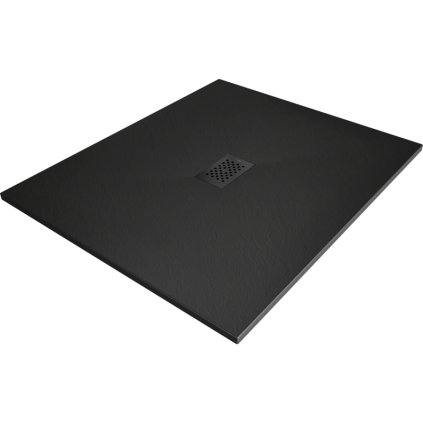 Mexen Hugo, obdĺžniková sprchová vanička SMC 110 x 100 cm, čierna, čierna krytka, 42701011-B