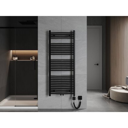 Mexen Ares, elektrické vykurovacie teleso 1500x600 mm + vykurovacia tyč 900 W, čierna, W102-1500-600-6900-70