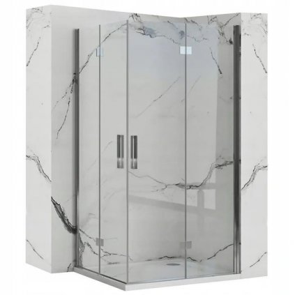 Rea Molier Double, sprchová kabína 90(dvere) x 100(dvere) x 190 cm, 6mm číre sklo, chrómový profil, 50205