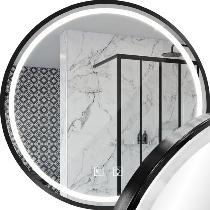 Rea, LED zrkadlo 80cm s čiernym rámom MMJ P11397, HOM-05514