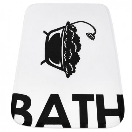 Erga príslušenstvo, kúpeľňová predložka 60x40 cm, biela-čierna, ERG-YKA-CH.BATH-WHT