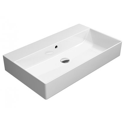 GSI, KUBE X keramické umývadlo 80x47cm, bez otvoru, biela ExtraGlaze, 9422011