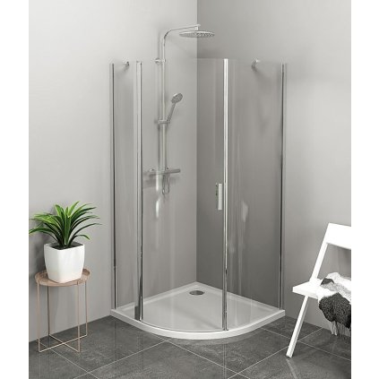 Polysan, ZOOM LINE štvrťkruhová sprchová zástena 900x900mm, číre sklo, ľavá, ZL2615L