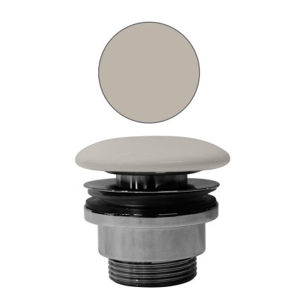 GSI, GSI umývadlová výpust 5/4", neuzatvárateľná, tl.5-65 mm, keramická krytka, creta mat, PVC08