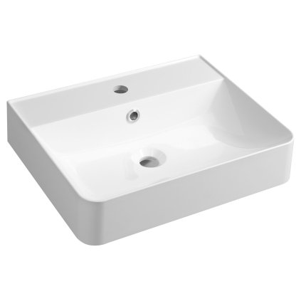 Sapho, KVANTA umývadlo 50x40cm, liaty mramor, biela, KV050