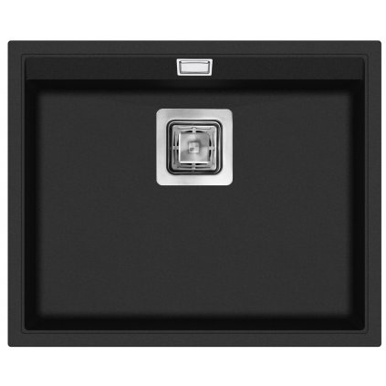 Cerano Magnus, drez granitový, 1-komorový s odkvapkávačom 555x450x200 mm, čierna metalická, CER-LIVSQD100-B