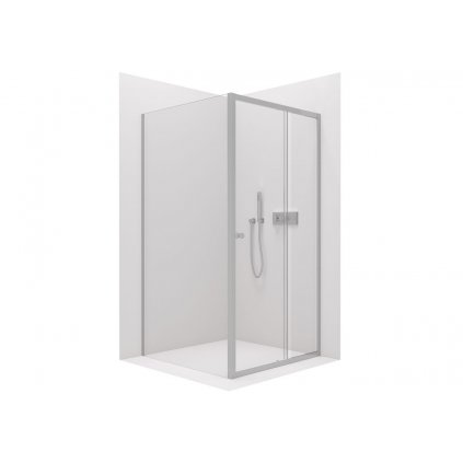 Cerano Varone, sprchovací kút s posuvnými dverami 110 (dvere) x 80 (stena) x 195 cm, 6mm číre sklo, chrómový profil, CER-CER-DY505-11080