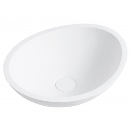 Cerano Zara, umývadlo na dosku z liateho mramoru 420x340x150 mm, biela matná, CER-CER-WB21